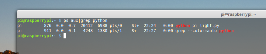 ps aux | grep python